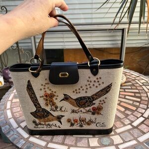Cream and Brown Nature-Inspired Tote Bag